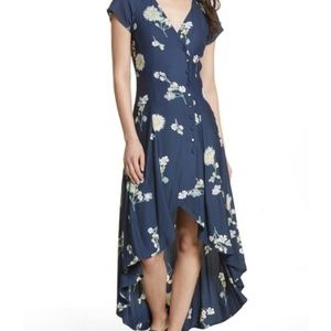 Free People Lost in You Midi Dress Blue Floral